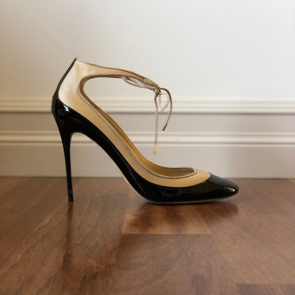 Jimmy Choo Shoes - Jimmy Choo Black & Nude Mary Jane Heels